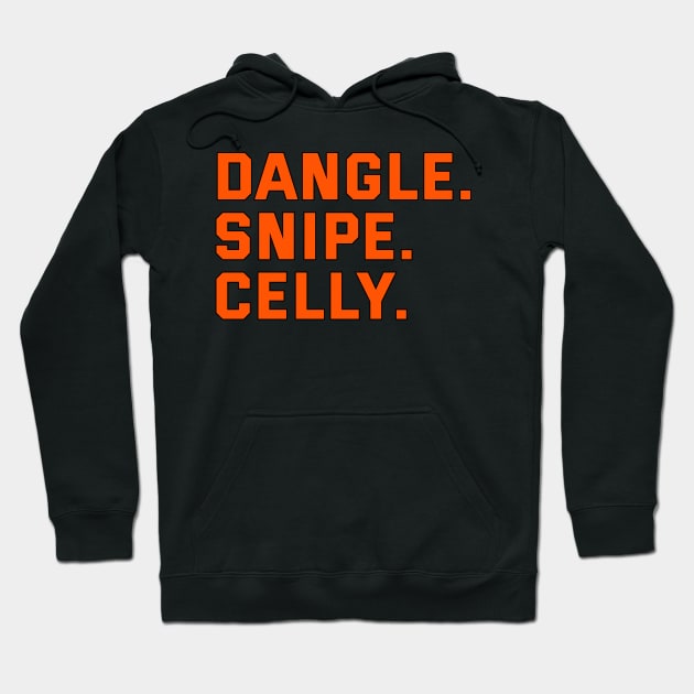 DANGLE. SNIPE. CELLY. Hoodie by HOCKEYBUBBLE